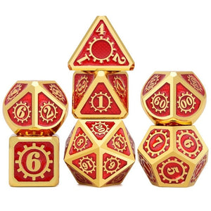 Metal Clockwork Dice Set | 7 piece