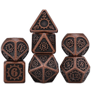 Metal Clockwork Dice Set | 7 piece