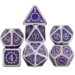 Metal Clockwork Dice Set | 7 piece