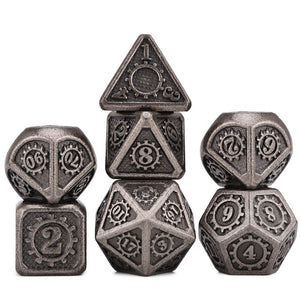 Metal Clockwork Dice Set | 7 piece