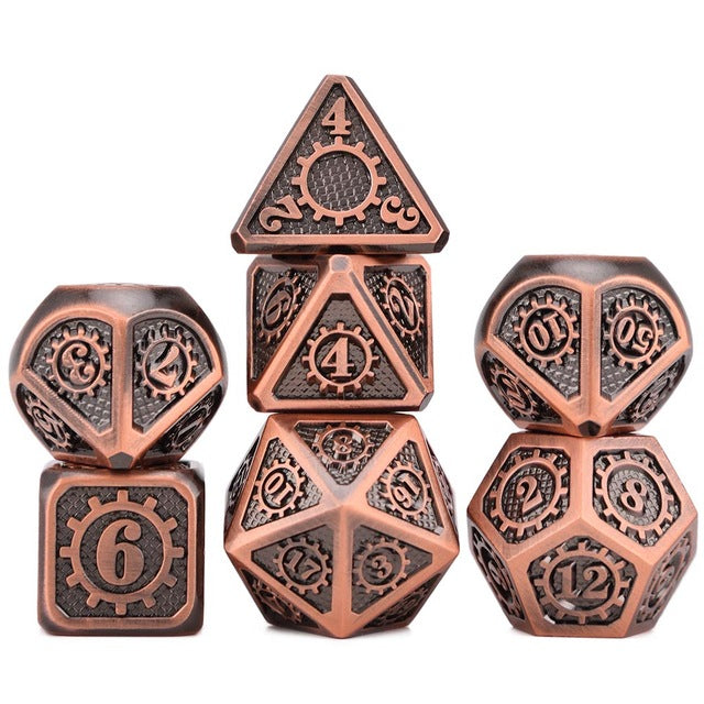 Metal Clockwork Dice Set  7 piece – Bigrollerdice