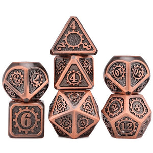 Metal Clockwork Dice Set | 7 piece