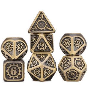 Metal Clockwork Dice Set | 7 piece