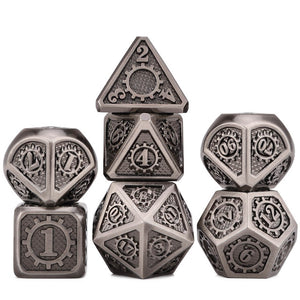 Metal Clockwork Dice Set | 7 piece