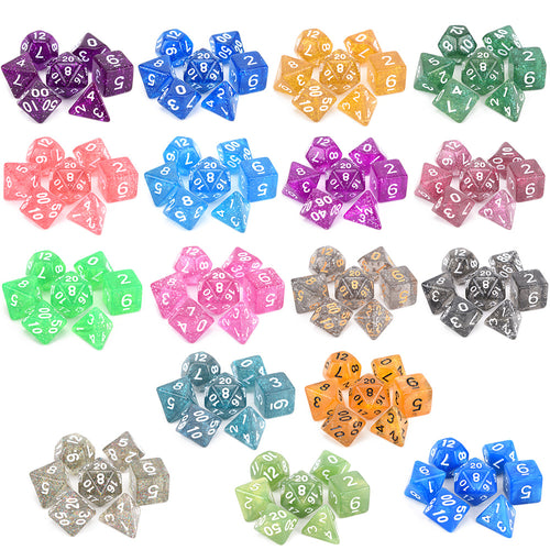 Glitter Dice Sets 7 Piece