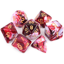 Load image into Gallery viewer, Smokey Red Marble Dice Set D