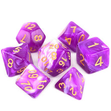 Load image into Gallery viewer, Smokey Purple Marble Dice Set D