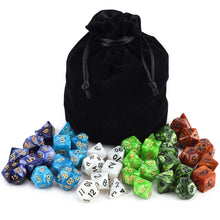 Load image into Gallery viewer, Pearl Swirl Dice Bundle B with Dice Bag | 42 piece (6 dice sets)