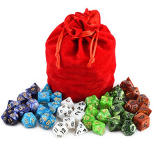 Load image into Gallery viewer, Pearl Swirl Dice Bundle B with Dice Bag | 42 piece (6 dice sets)