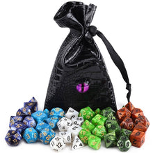 Load image into Gallery viewer, Pearl Swirl Dice Bundle B with Dice Bag | 42 piece (6 dice sets)