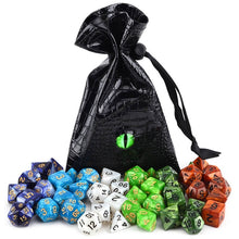 Load image into Gallery viewer, Pearl Swirl Dice Bundle B with Dice Bag | 42 piece (6 dice sets)