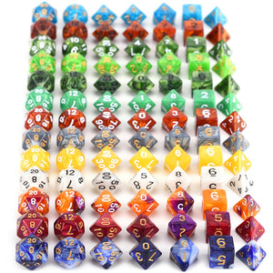 Dual Colour Marble Dice Set E | Free Dice Pouch