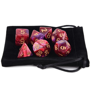 Dual Colour Marble Dice Set E | Free Dice Pouch