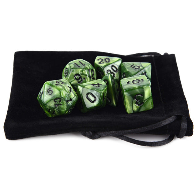 Dual Colour Marble Dice Set E | Free Dice Pouch