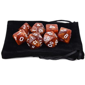 Dual Colour Marble Dice Set E | Free Dice Pouch