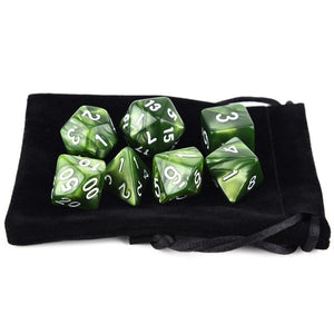 Dual Colour Marble Dice Set E | Free Dice Pouch