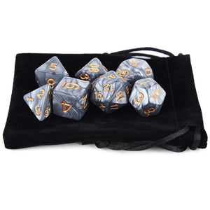 Dual Colour Marble Dice Set E | Free Dice Pouch