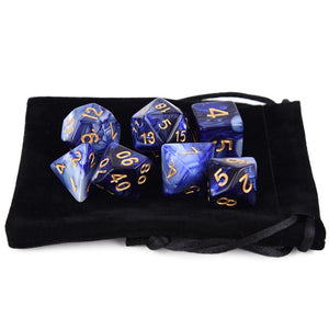 Dual Colour Marble Dice Set E | Free Dice Pouch