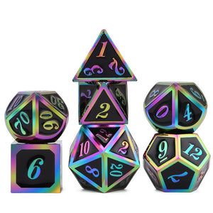 Enamel Metal Dice Set A | 7 piece