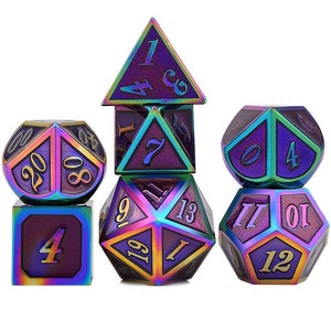 Enamel Metal Dice Set A | 7 piece