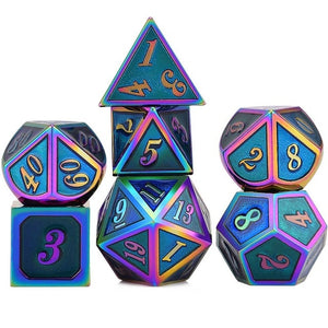 Enamel Metal Dice Set A | 7 piece