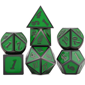 Enamel Metal Dice Set A | 7 piece