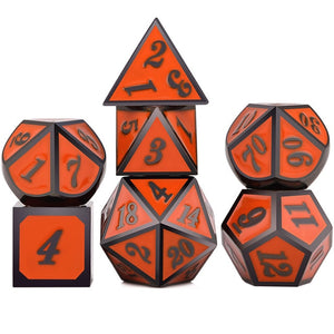 Enamel Metal Dice Set A | 7 piece