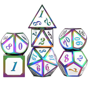 Enamel Metal Dice Set A | 7 piece