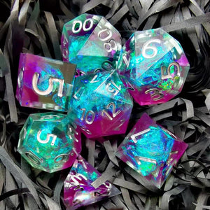 Violet Gem Resin Dice Set 7pcs