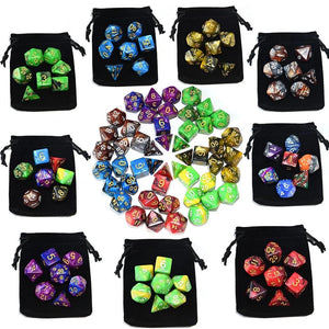 Dual Colour Marble Dice Set C | Free Dice Pouch