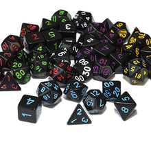 Load image into Gallery viewer, Assorted Black Opaque Dice Set  7 Piece