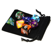 Load image into Gallery viewer, Multi Colour Marble Dice Set B with dice pouch