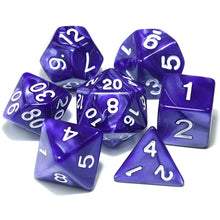 Load image into Gallery viewer, Royal Swirl Pearl Dice Set with White Font