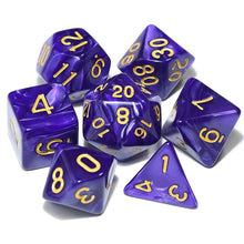 Load image into Gallery viewer, Royal Swirl Pearl Dice Set with Gold Font