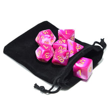 Load image into Gallery viewer, Rosy Milky White Marble Dice Set A with dice pouch